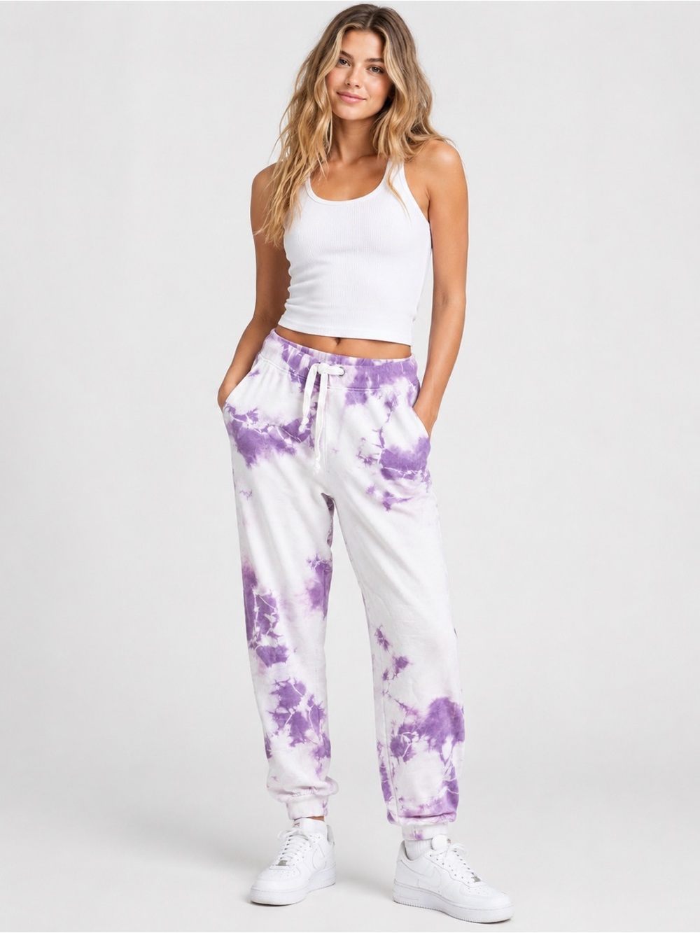 NWT Prince Peter Collection Cloud BurstTie Dye JoggerPants XSPurple White Lounge
